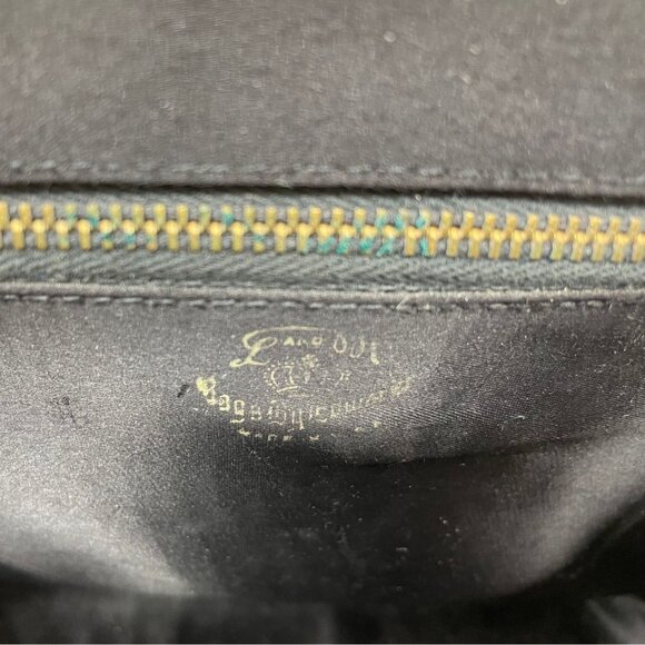 Vintage Black Patent Leather Handbag Gold Tone Memphis Cotton Carnival 1965 Card - Picture 5 of 10